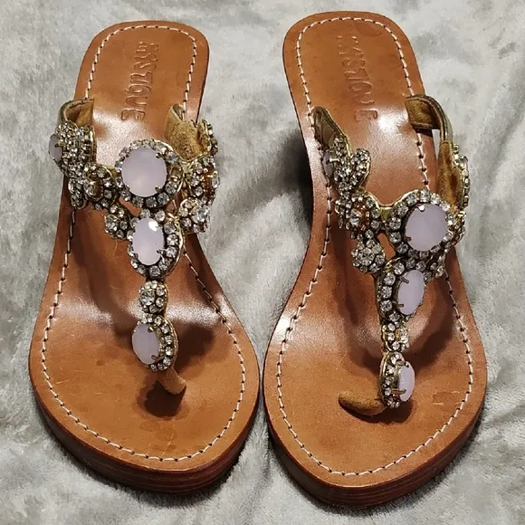 Mystique Boutique Crystal Embellished Sandals Size 9