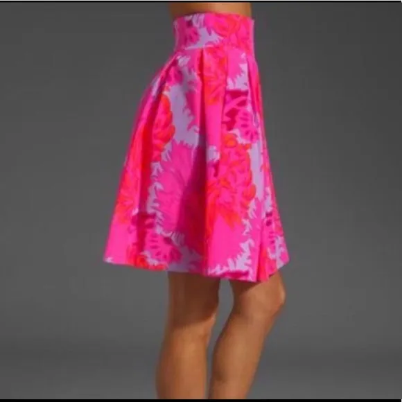 Nanette Lapore a-line skirt with chrysanthemums