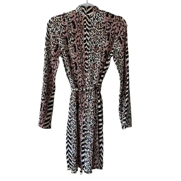Nanushka Yai Paneled Printed Crinkled-Voile Mini Dress In Animal Print, Size XS