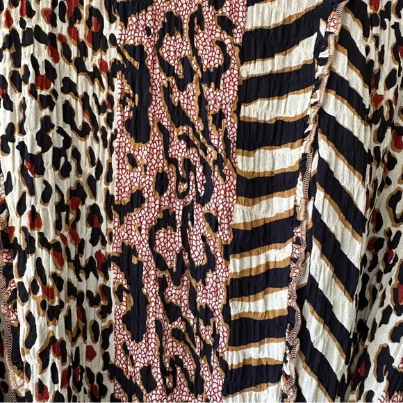 Nanushka Yai Paneled Printed Crinkled-Voile Mini Dress In Animal Print, Size XS