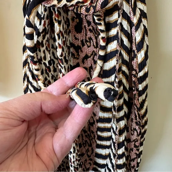 Nanushka Yai Paneled Printed Crinkled-Voile Mini Dress In Animal Print, Size XS