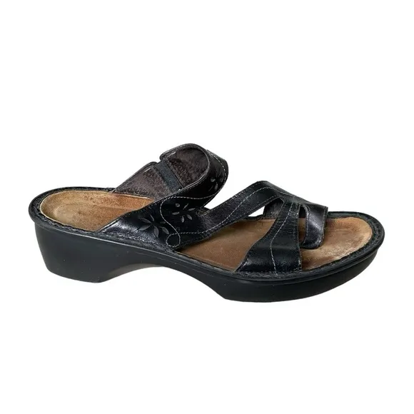 NAOT Black Leather Orthopaedic Sandals 42