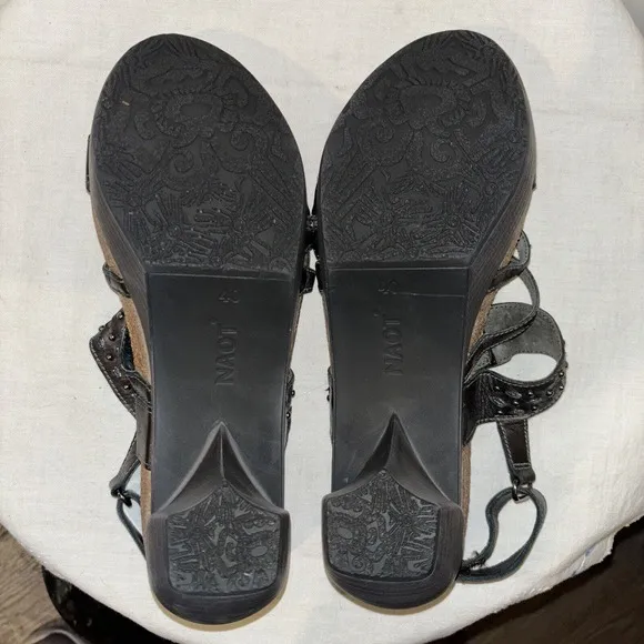 Naot Brown Leather Relate Platform Sandals Sz 40 (US 9)