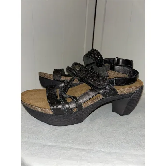 Naot Brown Leather Relate Platform Sandals Sz 40 (US 9)