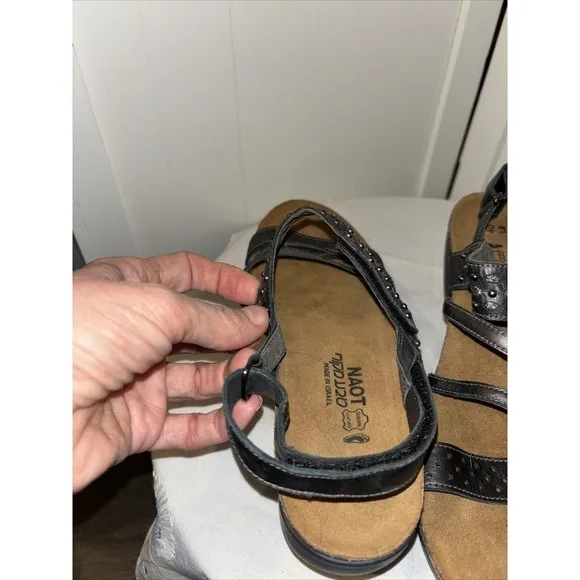 Naot Brown Leather Relate Platform Sandals Sz 40 (US 9)