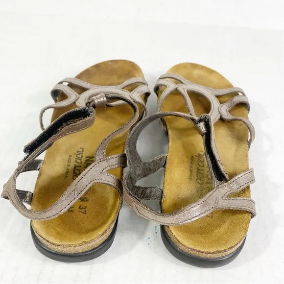 NAOT Dorith Sandal Silver Threads Leather
