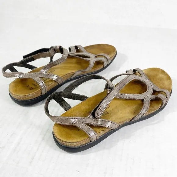 NAOT Dorith Sandal Silver Threads Leather