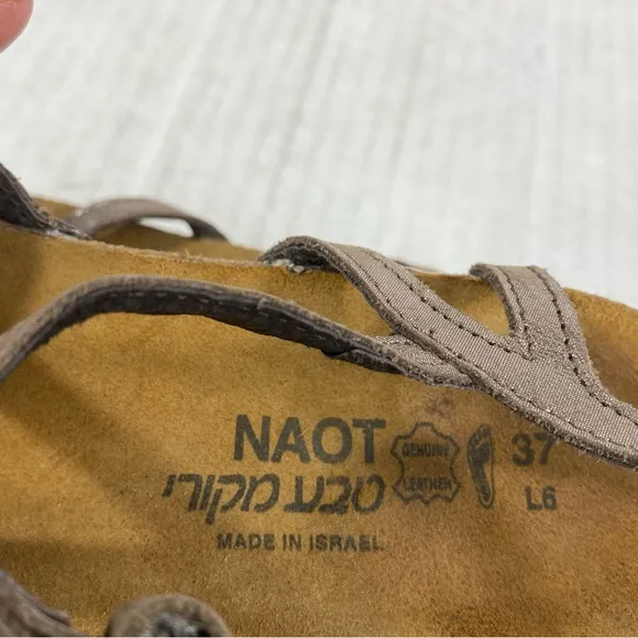 NAOT Dorith Sandal Silver Threads Leather