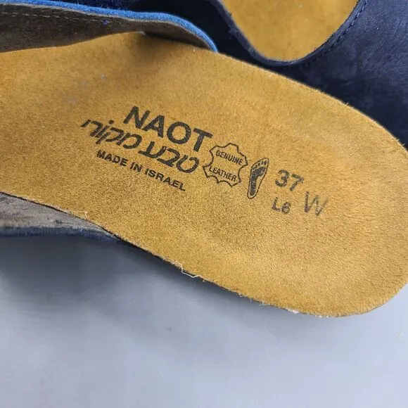 NAOT Footwear Sandals Slide Women's Navy Jacey Adjustable Straps Wedge US 6/37