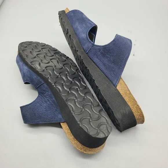 NAOT Footwear Sandals Slide Women's Navy Jacey Adjustable Straps Wedge US 6/37
