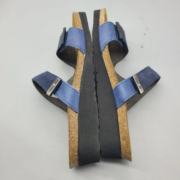 NAOT Footwear Sandals Slide Women's Navy Jacey Adjustable Straps Wedge US 6/37