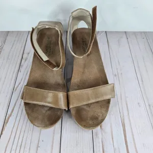 NAOT Footwear Women's Mermaid Wedge Sandal Size 11 Arizona Tan Leather