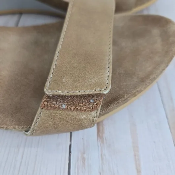 NAOT Footwear Women's Mermaid Wedge Sandal Size 11 Arizona Tan Leather