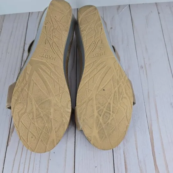 NAOT Footwear Women's Mermaid Wedge Sandal Size 11 Arizona Tan Leather