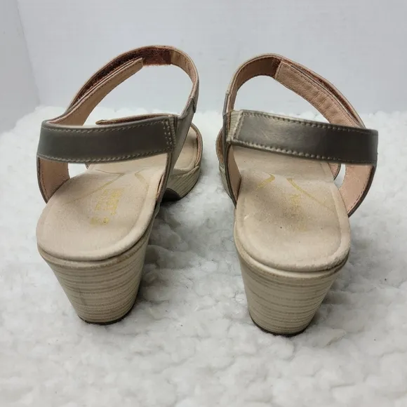 Naot Intact Women's Sandals Size 9 Adjustable Leather Straps Heel Comfort Beige