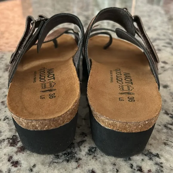 NAOT Jessica Copper Bronze Leather Sandals Adjustable Strap Women’s Size 36 NWOT
