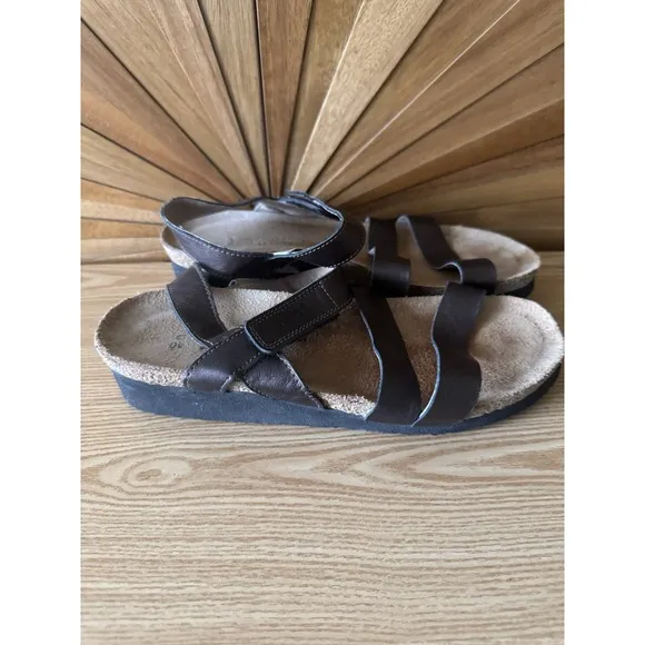 Naot Kayla Sandals Copper Bronze Made In Israel Size 40 W 9 Strappy Ankle Strap