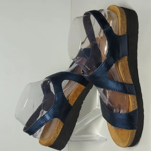 Naot Pamela Blue leather sandals womans size 10 EU 41