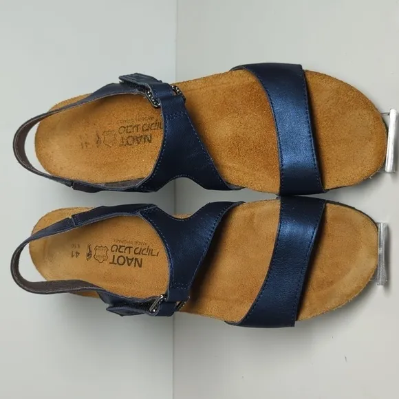 Naot Pamela Blue leather sandals womans size 10 EU 41
