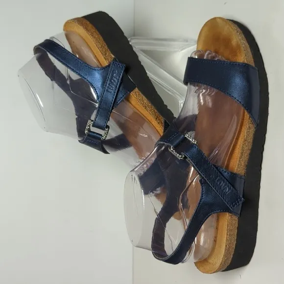 Naot Pamela Blue leather sandals womans size 10 EU 41
