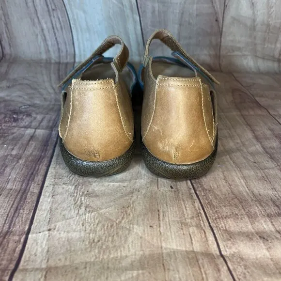 Naot Papaki Teal/Brown Nubuck Leather Sandals Women’s EU Size 43 / US 12