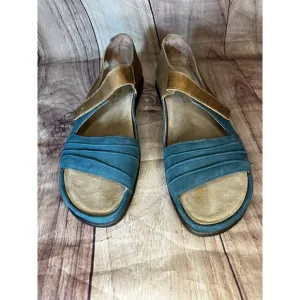 Naot Papaki Teal/Brown Nubuck Leather Sandals Women’s EU Size 43 / US 12