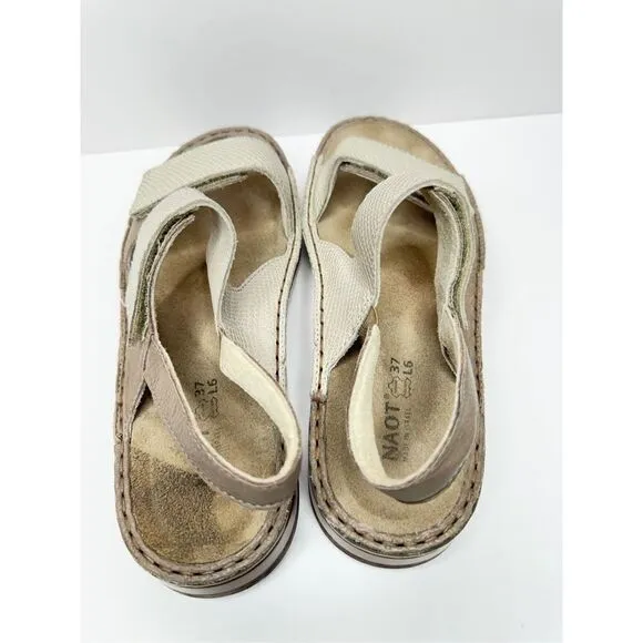 Naot Sandals Size 6.5US 37EUR Leather Burgos Adjustable Straps Cork Insoles