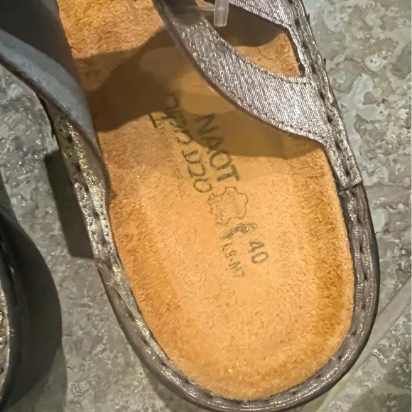 NAOT Trinton Sandals, Silver Threads Silver Size EU 40, US 9