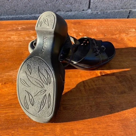 Naot Sandals black Leather Cutout Women's Size 7