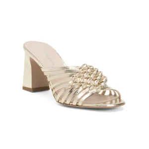 NAPOLEONI Platinum Made In Italy Leather Multi Band Heeled Sandals