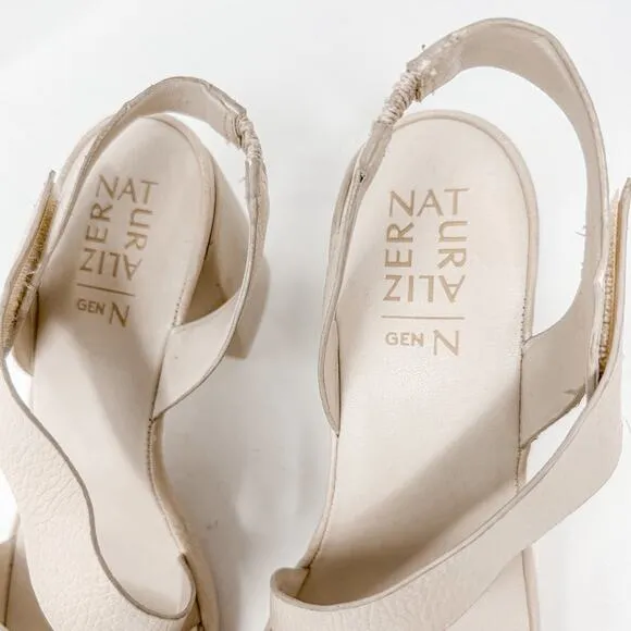Naturalizer Genn-Skip Ivory Leather Ankle Strap Sandals, EUC, Size 9, MSRP $140