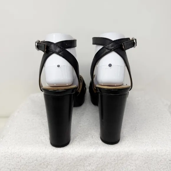 Naturalizer Mallory Ankle Strap Sandals/ Heels Black Size 9 Women’s.