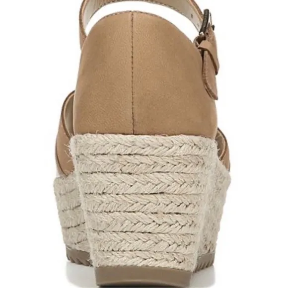 Naturalizer OPAL Tan Colorblock Platform Wedge Espadrille sandals women size 9.5