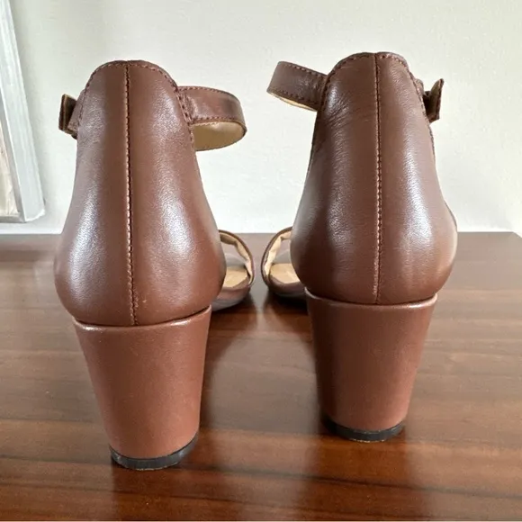 Naturalizer Women's Vera Heeled Sandal Cocoa Brown Leather 8 NWOB