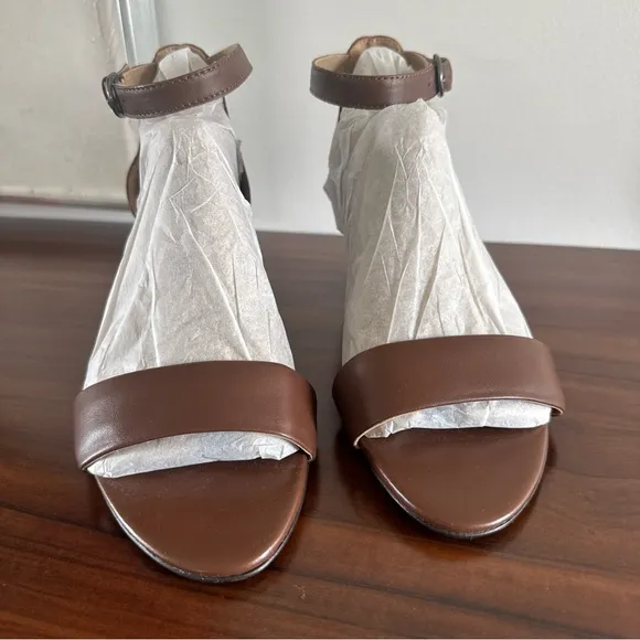 Naturalizer Women's Vera Heeled Sandal Cocoa Brown Leather 8 NWOB