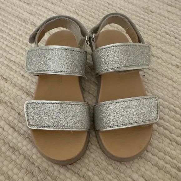 Naturino Girls Silver Glitter Sandals - Size 29 / US 12