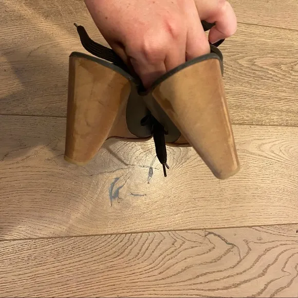 NEW A DÉTACHER Brown Lace-Up Wedge Sandals