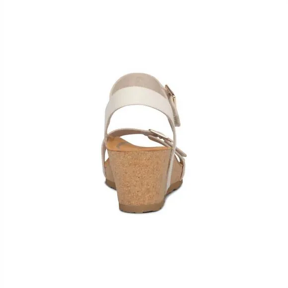 NEW AETREX women's lexa wedge sandals in ivory