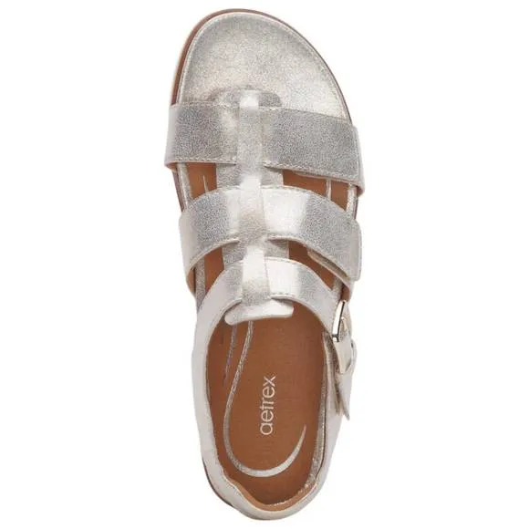 NEW AETREX women's romy sandals in champagne