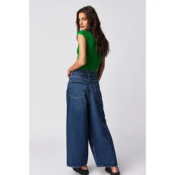 New AGOLDE Valeria Jean in Valley Dark Wash Wide Leg Baggy Loose 27