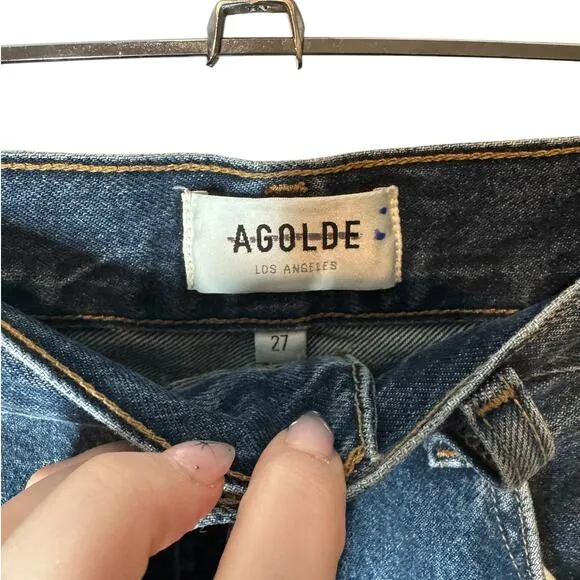 New AGOLDE Valeria Jean in Valley Dark Wash Wide Leg Baggy Loose 27