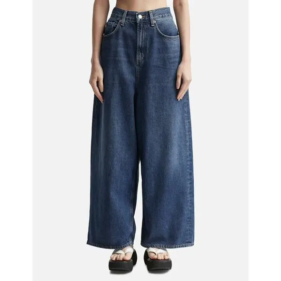 New AGOLDE Valeria Jean in Valley Dark Wash Wide Leg Baggy Loose 27