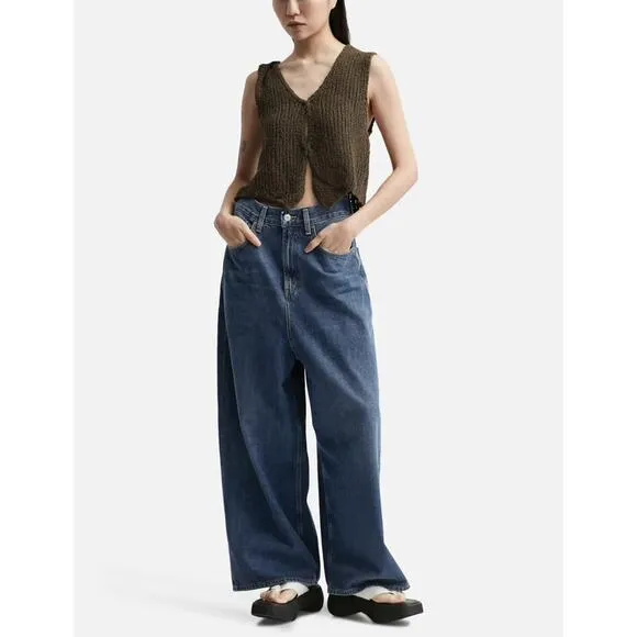 New AGOLDE Valeria Jean in Valley Dark Wash Wide Leg Baggy Loose 27
