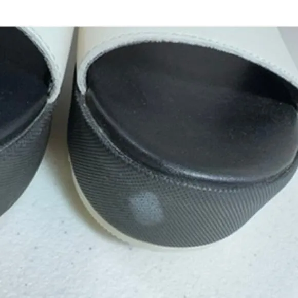 NEW! &quot;SOREL&quot; Cameron Flatform Ankle Strap Sandals, Open Toe, Black, Small Scuff