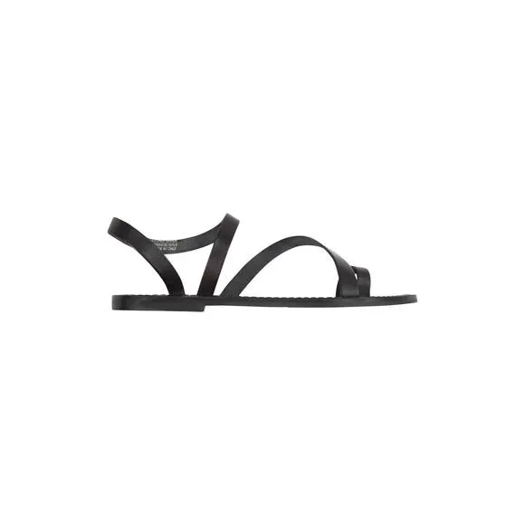 NEW ANN MASHBURN women diagonal strap sandal in black