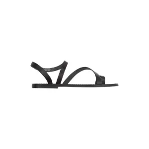 NEW ANN MASHBURN women diagonal strap sandal in black
