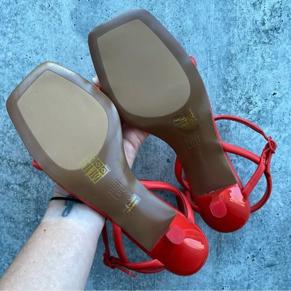 NEW Anthropologie Bibi Lou Simple Red Strap Sandals 40