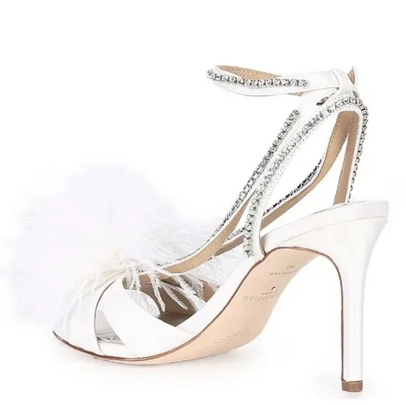 NEW Antonio Melani Collection Aurora Feathered Rhinestone Embellished Sandals