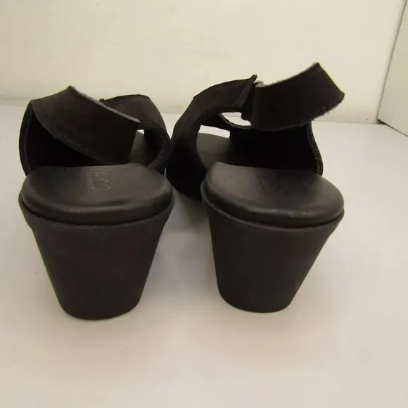 NEW ARCHE Soraly Sandal Peep toe Slingback Slight Heel Slip-On Black Size 9.5