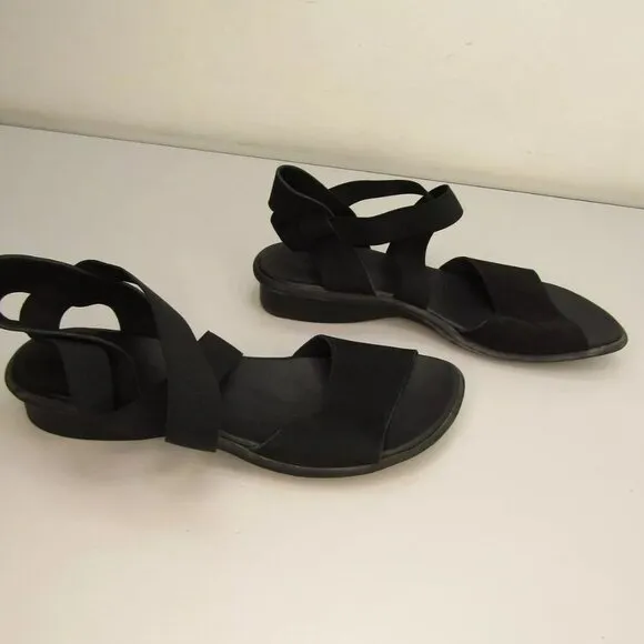 NEW ARCHE Womens Satia Sandals Strappy Low Crossed Strap Black Size 9.5